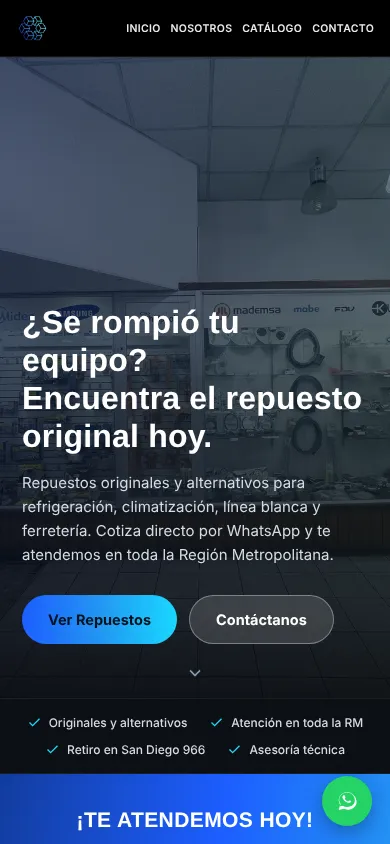 Vista en celular del sitio de Innovatech Galera